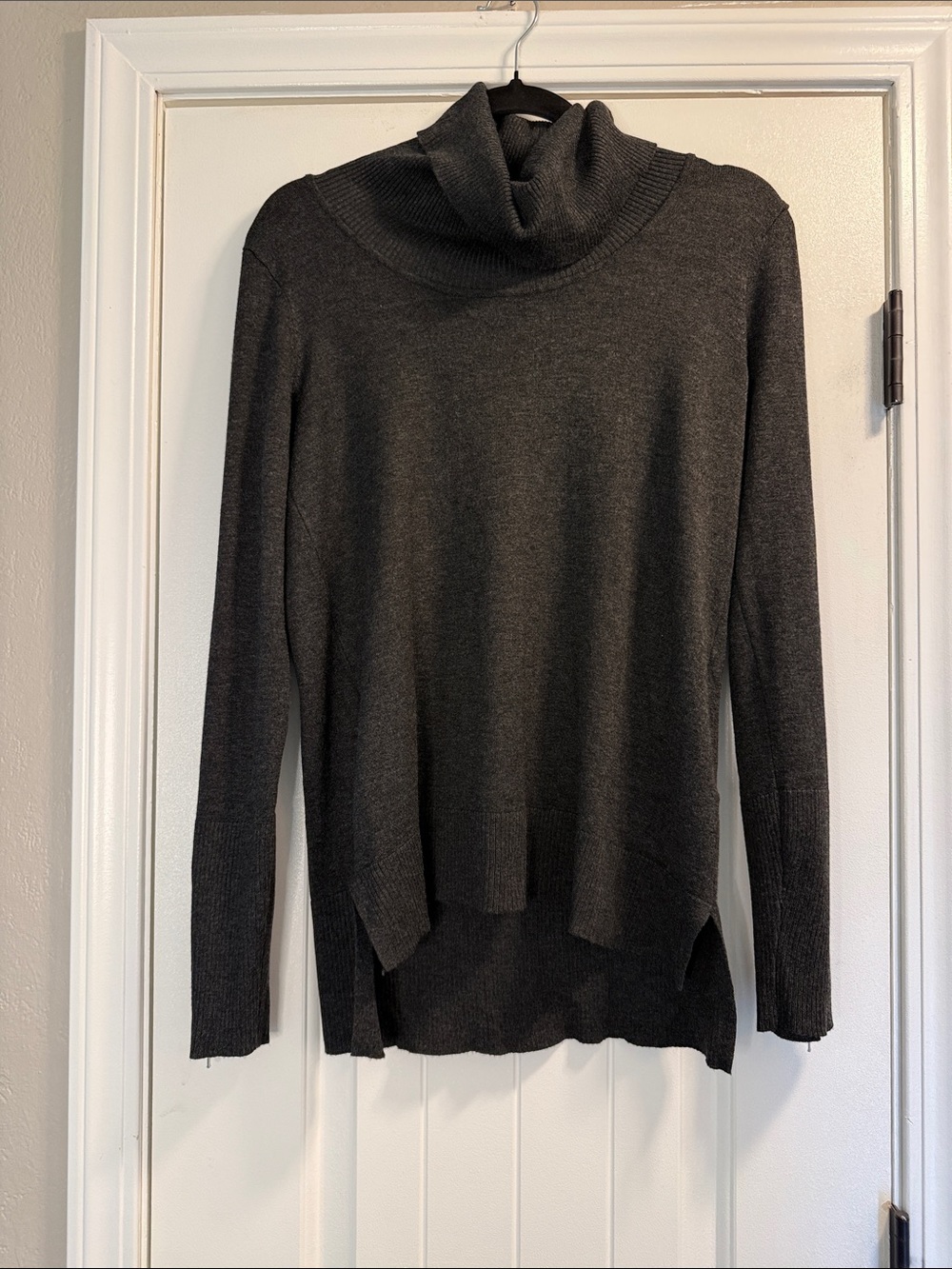 Cable & Gauge Charcoal Gray Cowl Neck Sweater